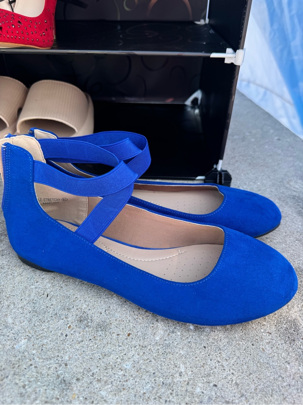 Dream Pairs Royal Blue Cross-Strap Ballet Flats - Picture 1 of 2